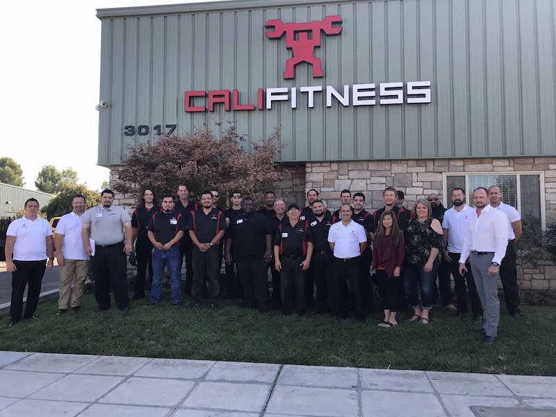 CaliFitness gym equipment repair team at Fresno headquarters - certified technicians serving Central California since 2004